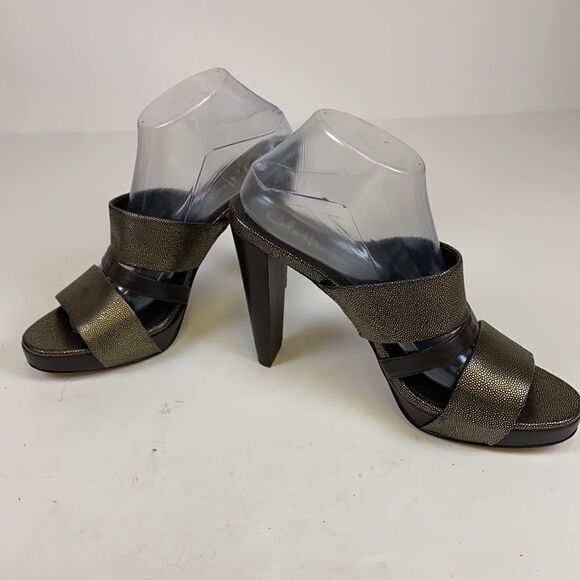 Cole Haan Leather Slide Sandal Heels size 9B A1 - Picture 5 of 11